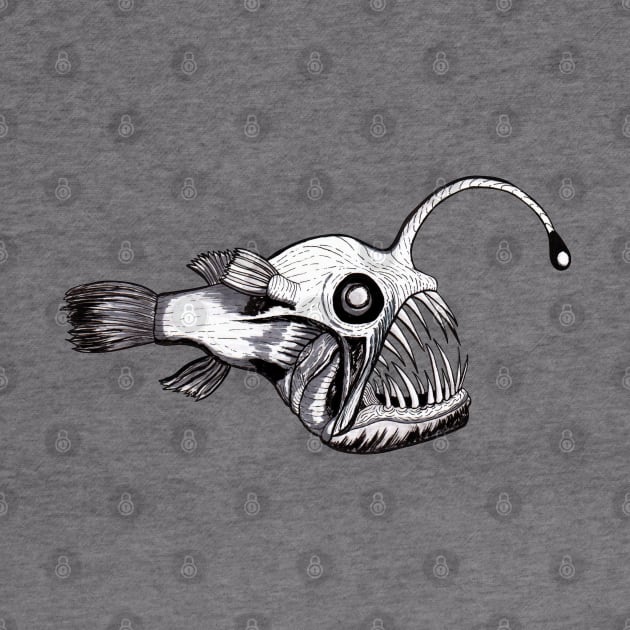 Angler Fish Ink Illustration by Snowflake